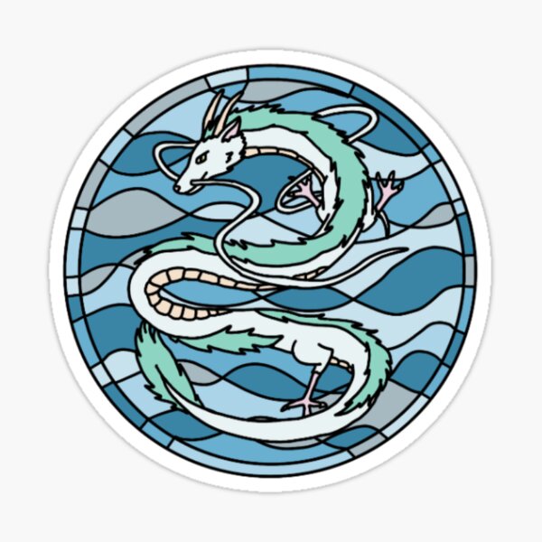 Aperçu de l'œuvre Dragon Haku en vitrail créée et vendue par TheCraftsCurio.