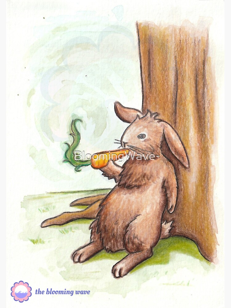 水彩壁絵watercolor“The Chilling Bunny Bunny” 水彩壁絵watercolor“The Chilling Bunny Bunny” Original