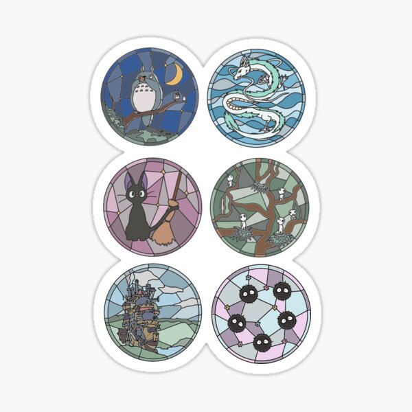 Item preview, Stained Glass Studio Ghibli Pack designed and sold by TheCraftsCurio.