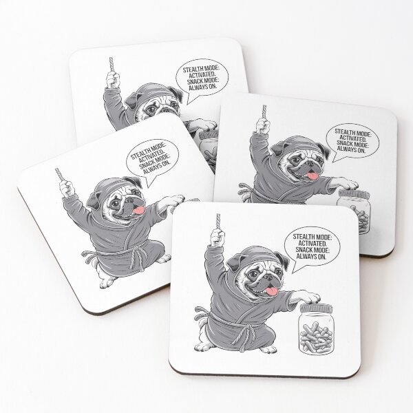 Item preview, Ninja pug in stealth mode pinching treats. | Cute pug ninja | Pug series designed and sold by pafkrusk.