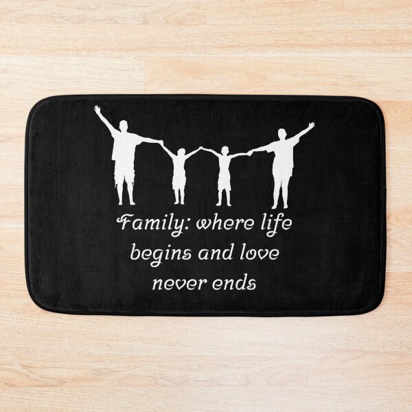 Item preview, Family: Where Life Begins and Love Never Ends – Heartwarming Family Quote Design designed and sold by mARTaCreation.