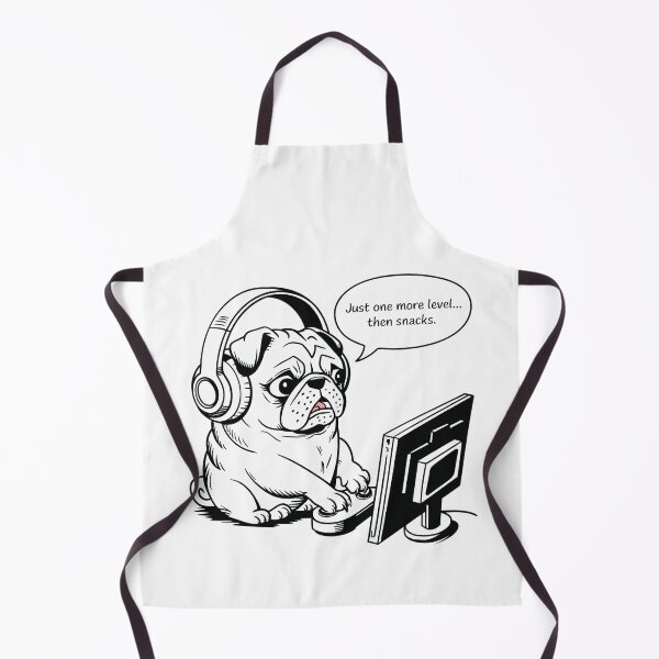 Item preview, One more level and... snack time. | Cute pug in headphones playing video games | Pug series designed and sold by pafkrusk.