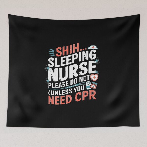 Item preview, Funny Nurse Sleeping Sign - Do Not Disturb Unless CPR Needed designed and sold by love3617.