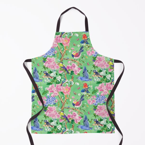 Item preview, Preppy chinoiserie birds and flowers watercolor painting designed and sold by SophieClimaArt.