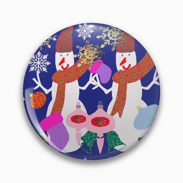 Item preview, Hand Drawn Snowmen Snowflakes Christmas Balls Glitter Snowflakes Christmas Design designed and sold by Victoria Rose.