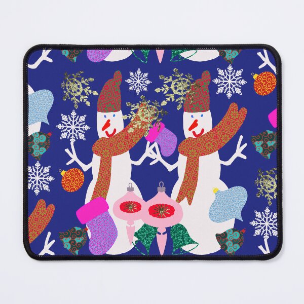 Item preview, Hand Drawn Snowmen Snowflakes Christmas Balls Glitter Snowflakes Christmas Design designed and sold by Victoria Rose.
