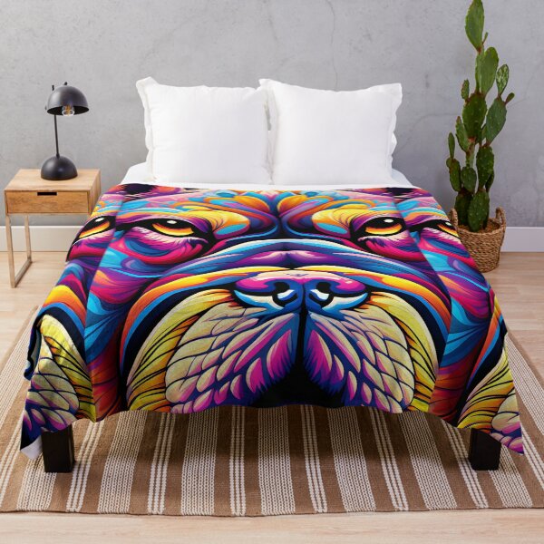 Item preview, vibrant Bulldog Face abstract art designed and sold by Best-Art-Design.