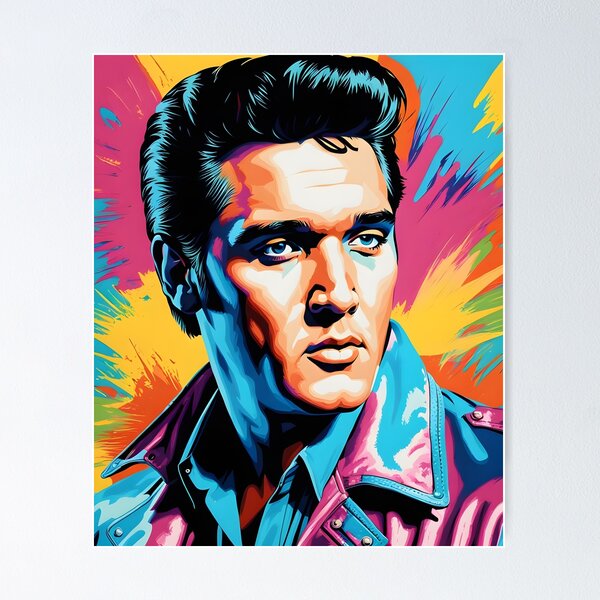 Item preview, Pop Art Elvis Presley - Bold and Vibrant Portrait designed and sold by Hugheser.