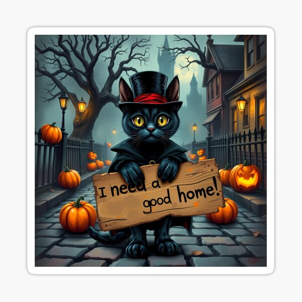 Cat needs a home Sticker