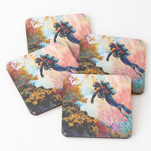 Item preview, A diver in a coral reef.Coral Island. designed and sold by JAGA-ALIME.