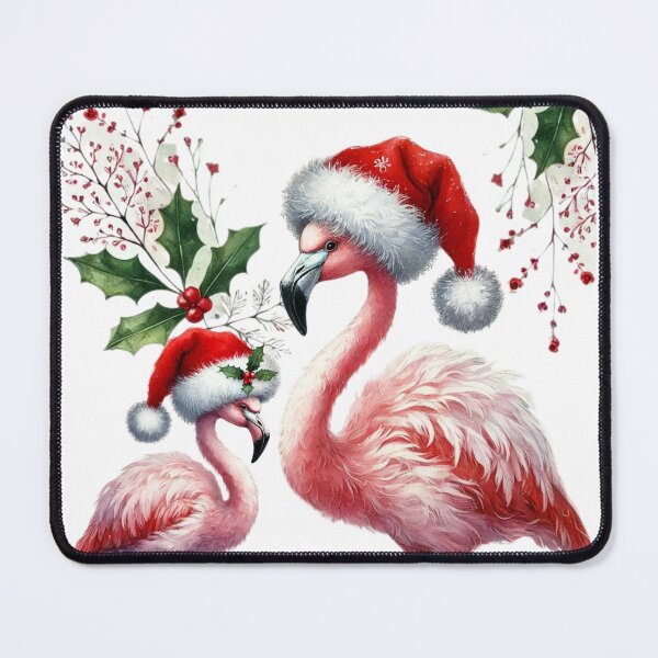 Item preview, Pink flamingo with Santa hat designed and sold by sasumiworld.
