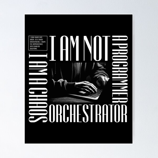 Artikel-Vorschau von Chaos Orchestrator T-Shirt – Auffälliges Design für Programmierer, designt und verkauft von Marwan Atif.