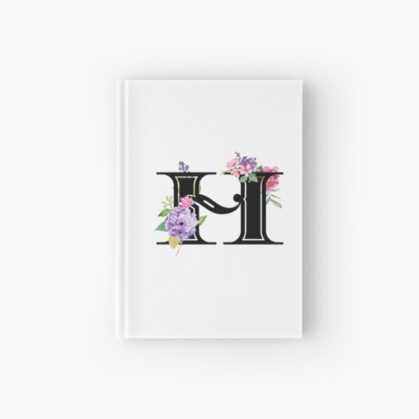 Watercolor Floral Letter H Hardcover Journal
