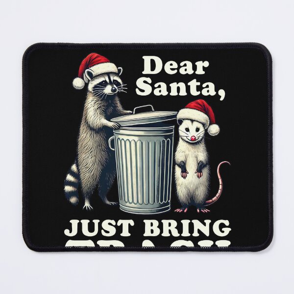 Item preview, Christmas Raccoon Possum Santa Bring Trash Opossum designed and sold by BlueBerry-Pengu.