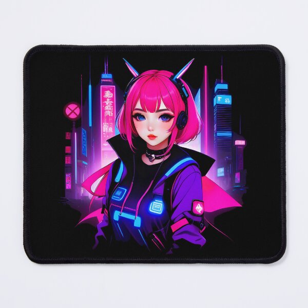 Item preview, Girl Gamer Anime E-Girl and Retrofuturistic City - Pink Hair designed and sold by Beachy.