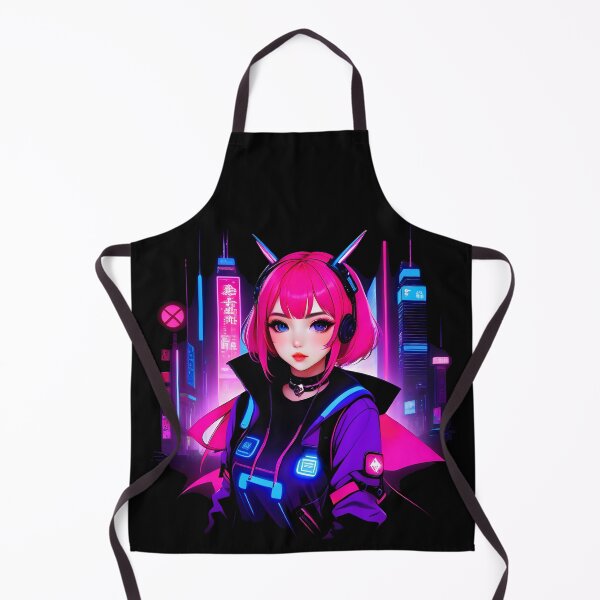 Item preview, Girl Gamer Anime E-Girl and Retrofuturistic City - Pink Hair designed and sold by Beachy.
