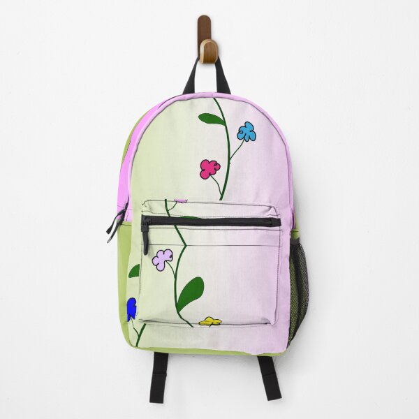 Item preview, colorful wildflower on a two-color background, pink and green. designed and sold by MiMee4451.