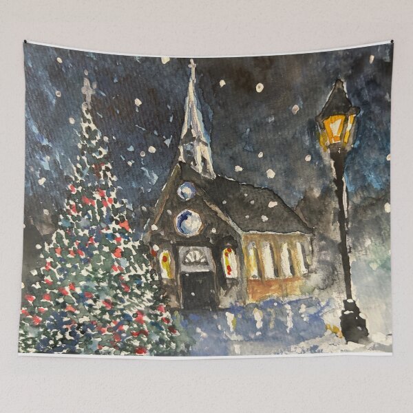 Item preview, Christmas Tree and Church designed and sold by TheArtCave.