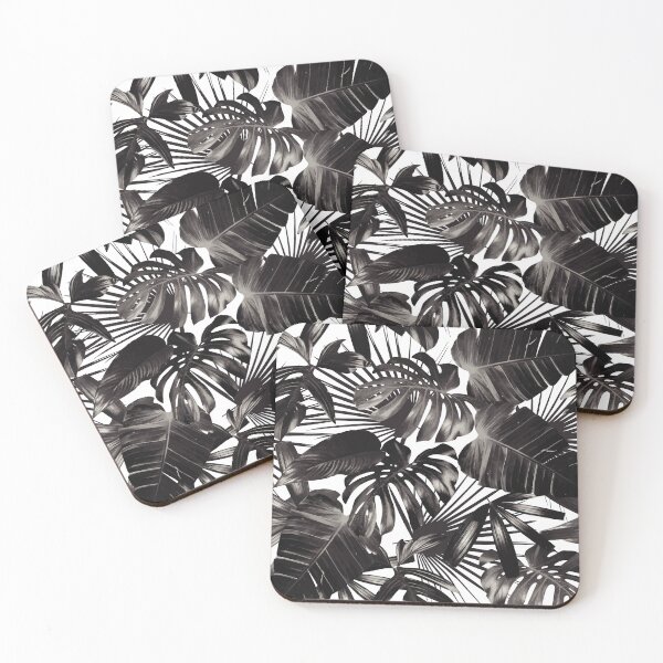 Item preview, Black and White Tropical Leaf Luxe Design designed and sold by BellaLovi.
