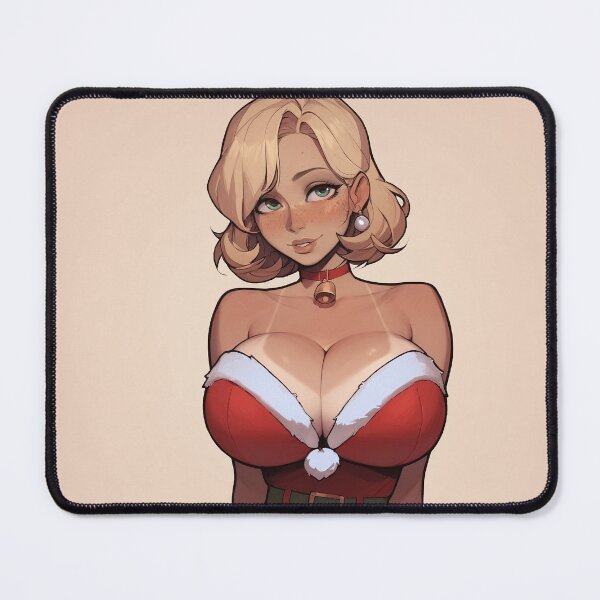 Item preview, Anime Gamer Girl in Christmas Santa Outfit designed and sold by WaifuBrowser.