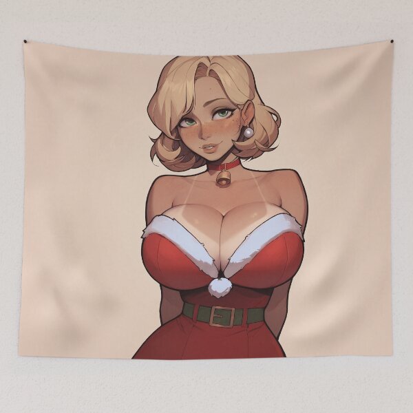 Item preview, Anime Gamer Girl in Christmas Santa Outfit designed and sold by WaifuBrowser.