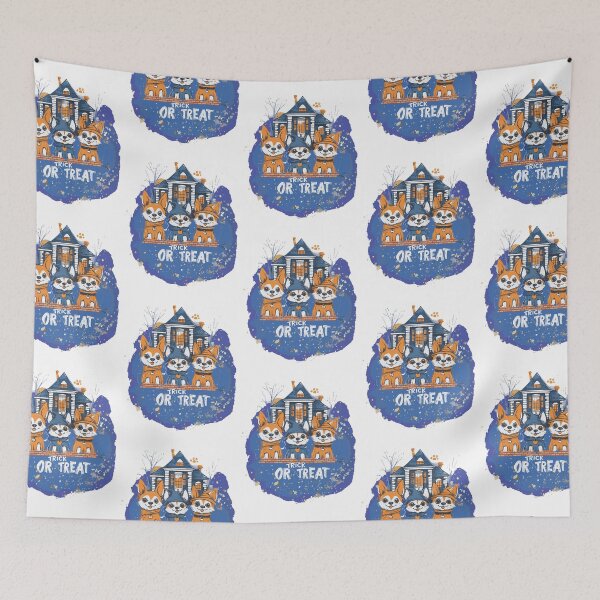 Item preview, Trick or Treat Corgi Pups Halloween - Pup Halloween Design designed and sold by Woof-Worthy-ART.