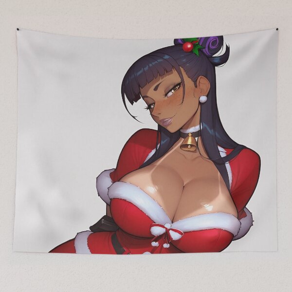 Item preview, Anime Gamer Girl in Christmas Santa Outfit designed and sold by WaifuBrowser.