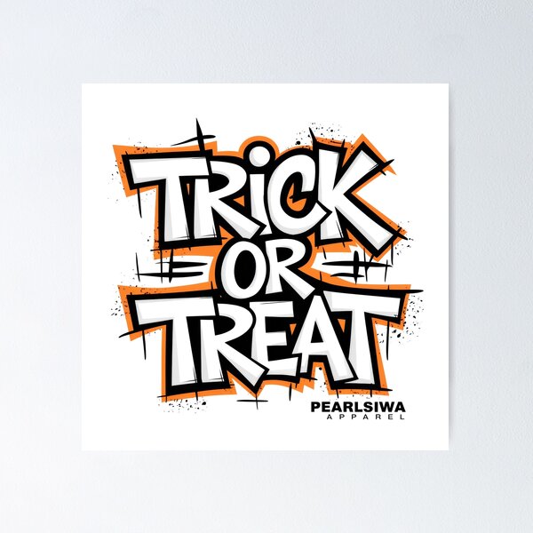 Item preview, Bold Graffiti-Style Halloween "Trick or Treat" Design designed and sold by TrickyBaka.