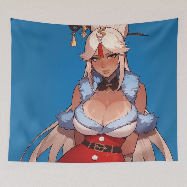 Item preview, Anime Gamer Girl in Christmas Santa Outfit designed and sold by WaifuBrowser.