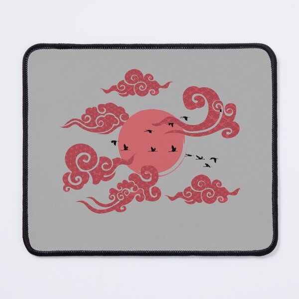 Item preview, Japanese Red Clouds, Japan, Cranes Japanese Art designed and sold by StilePazzia.