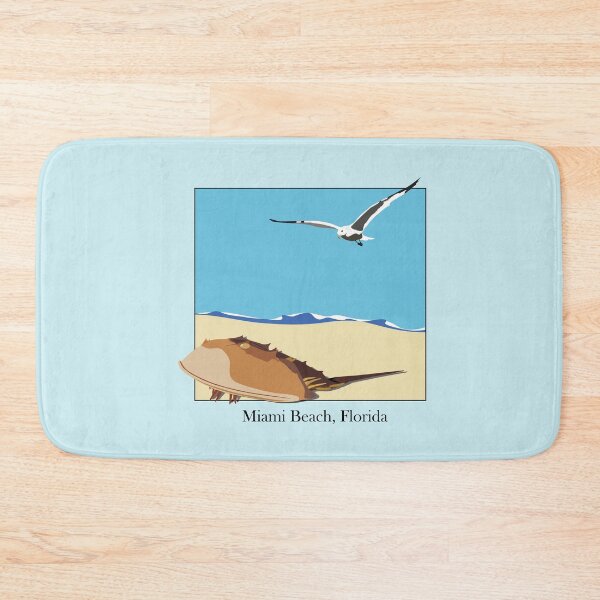 Item preview, Horseshoe Crab and Seagull Beach Design Miami Beach, Florida Baskerville designed and sold by laughingwillows.