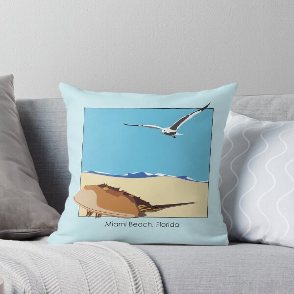 Item preview, Horseshoe Crab and Seagull Beach Design Miami Beach, Florida Century designed and sold by laughingwillows.