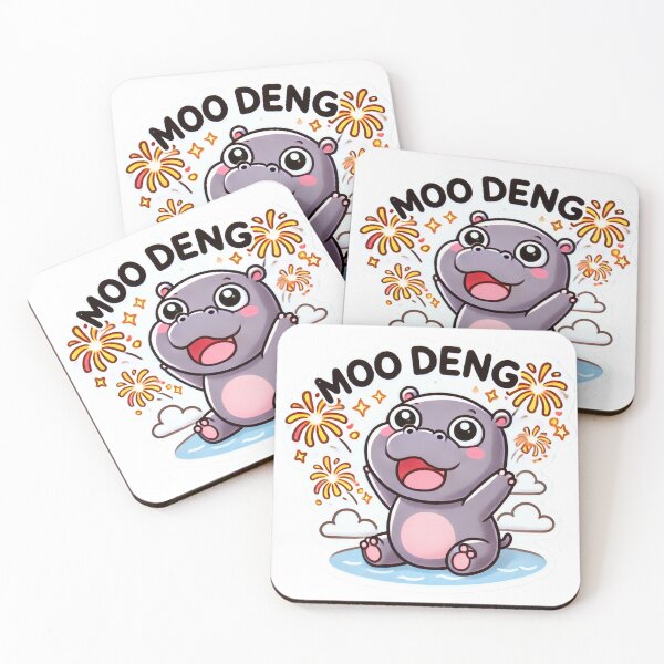 Item preview, Moo Deng Adorable Hippo with Fireworks Celebration designed and sold by Pattamo1.