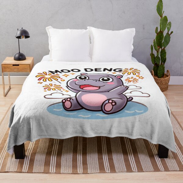 Item preview, Moo Deng Adorable Hippo with Fireworks Celebration designed and sold by Pattamo1.