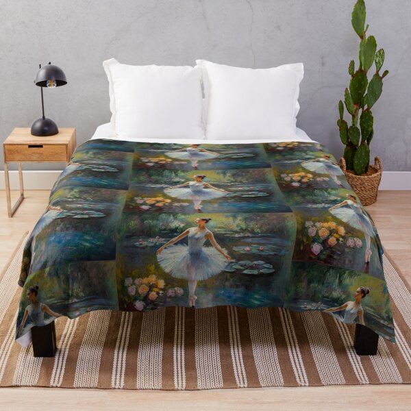Item preview, Beautiful expressionistic artwork of a Ballerina and flower - After Monet designed and sold by Vintage Designs +.