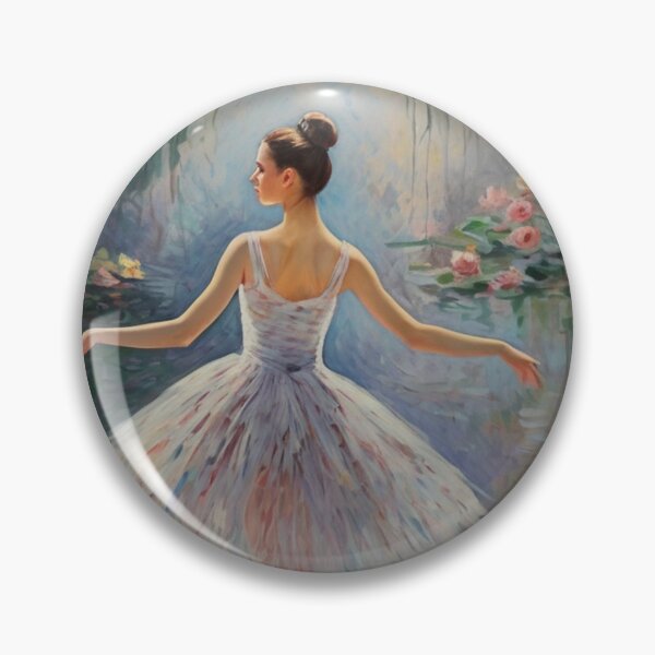 Item preview, Beautiful impressionistic artwork of a Ballerina and flower - After Monet designed and sold by Vintage Designs +.