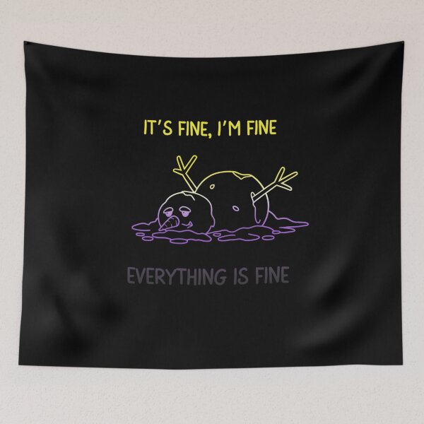 Item preview, Nonbinary Flag Melting Snowman It's Fine, I'm Fine, Everything Is Fine Graphic, Christmas t-shirts, Snowman Tees, Funny Xmas t-shirts,  designed and sold by PrideBeProud.