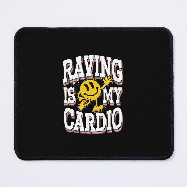 Item preview, Raving is My Cardio", Ravers T-Shirt with Dancing Acid House Smiley designed and sold by paulo silveira.