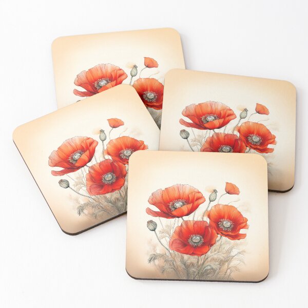 Item preview, A cluster of vibrant red poppies swaying gently in the wind. designed and sold by HEMRO.