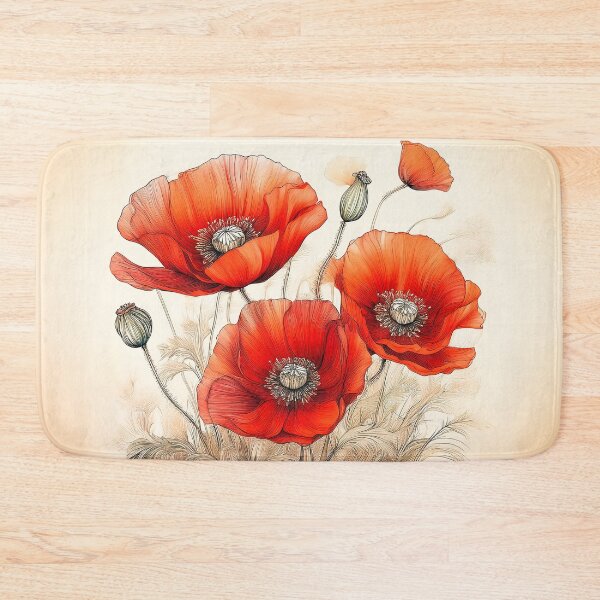 Item preview, A cluster of vibrant red poppies swaying gently in the wind.  designed and sold by HEMRO.