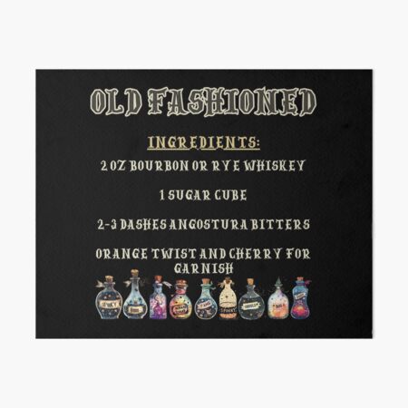 Item preview, Halloween Old Fashioned Recipe - Cocktail Art designed and sold by Kalangti.