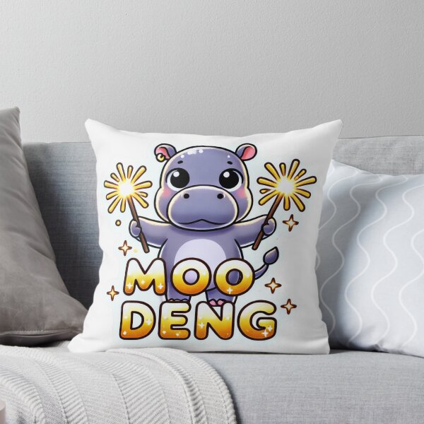 Item preview, Moo Deng Adorable Hippo with Sparklers Celebration designed and sold by Pattamo1.