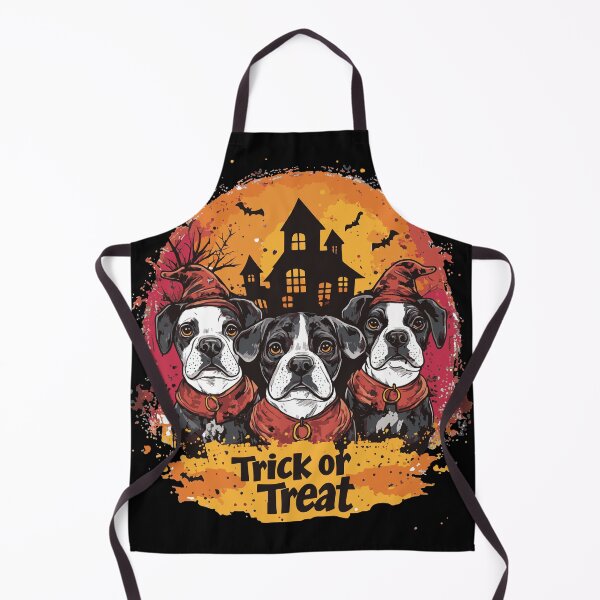 Item preview, Brindle Black and White Boxer Halloween Trick or Treat Edition designed and sold by Woof-Worthy-ART.