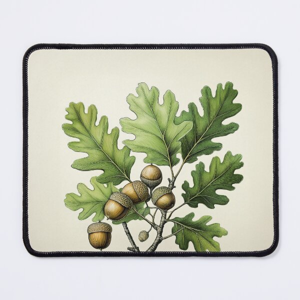 Item preview,  an oak branch adorned Design with vibrant green leaves and mature acorns.  designed and sold by HEMRO.