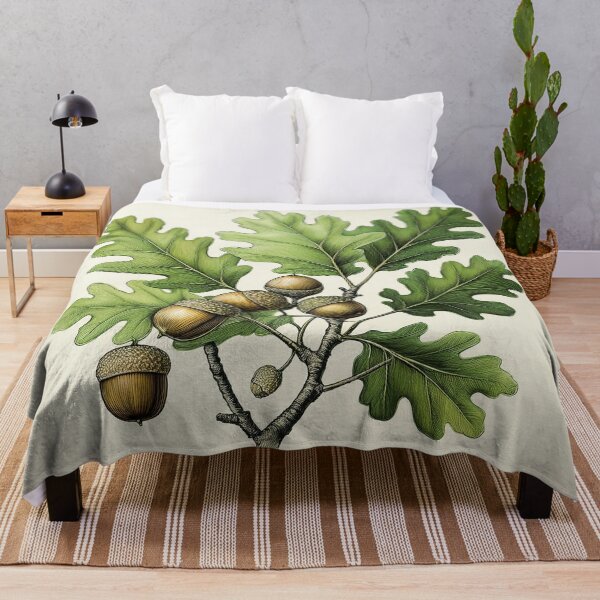 Item preview,  an oak branch adorned Design with vibrant green leaves and mature acorns.  designed and sold by HEMRO.