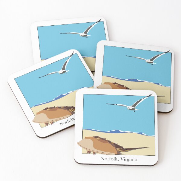 Item preview, Horseshoe Crab and Seagull Beach Design Norfolk, Virginia Baskerville designed and sold by laughingwillows.