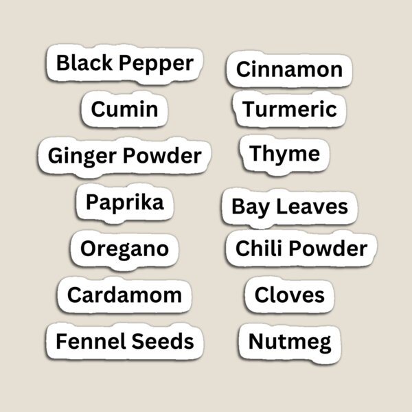 Item preview, Spices Jar Labels designed and sold by hinajehan.
