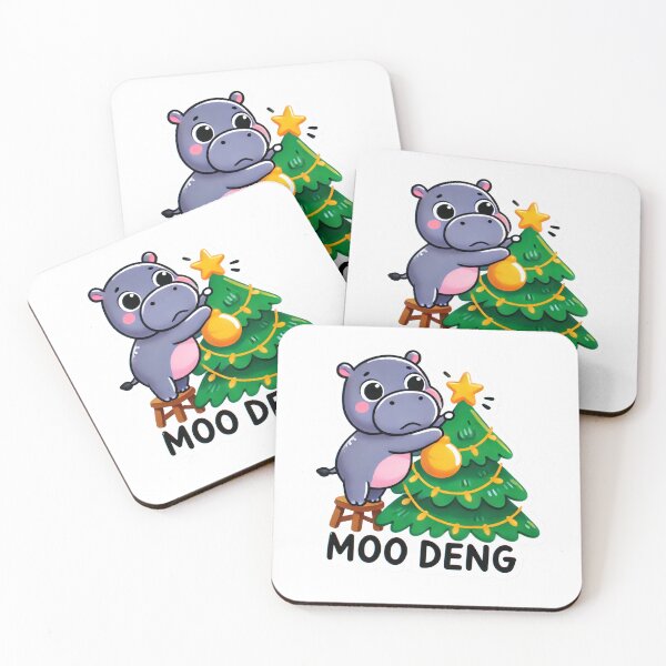 Item preview, Moo Deng Cute Hippo Decorating Christmas Tree designed and sold by Pattamo1.