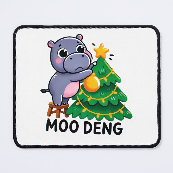 Item preview, Moo Deng Cute Hippo Decorating Christmas Tree designed and sold by Pattamo1.