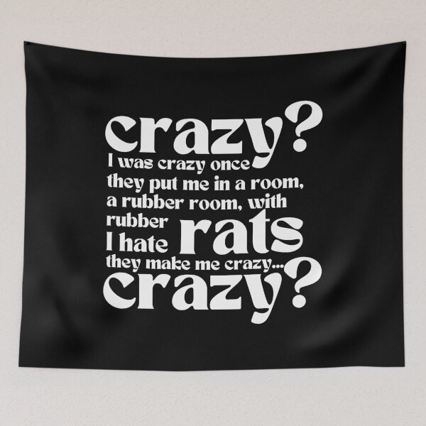 Item preview, Crazy I Was Crazy Once Classic Meme Vine Funny Gifts designed and sold by PientkaArt.